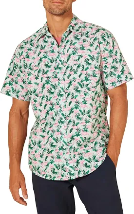 Amazon Essentials Men's Regular-Fit Short-Sleeve Print Shirt
