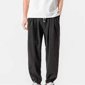 Baggy Sweatpants for Men Casual Fashion Drawstring Elastic Waist Solid Beam Feet Pants Athletic Apered Joggers