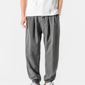 Baggy Sweatpants for Men Casual Fashion Drawstring Elastic Waist Solid Beam Feet Pants Athletic Apered Joggers