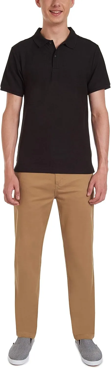 Chaps Young Men's Uniform Short Sleeve Stretch Pique Polo