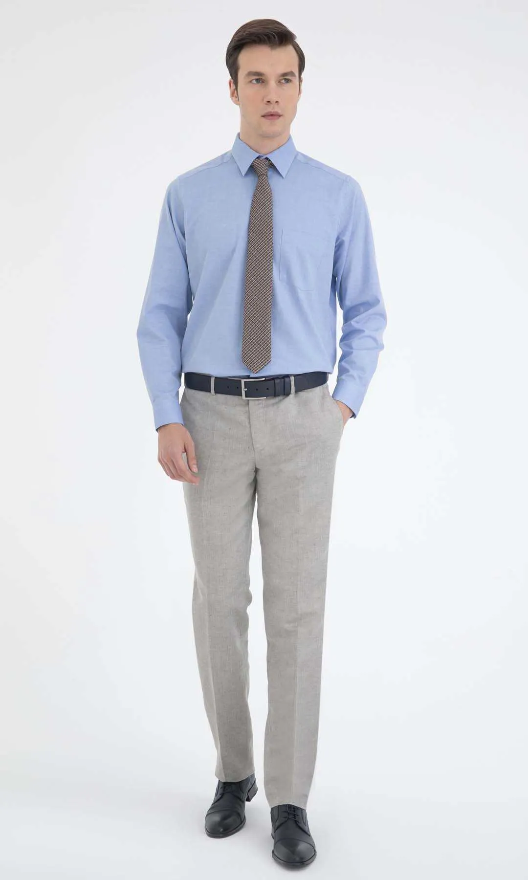 Classic Fit Cotton Blue Dress Shirt