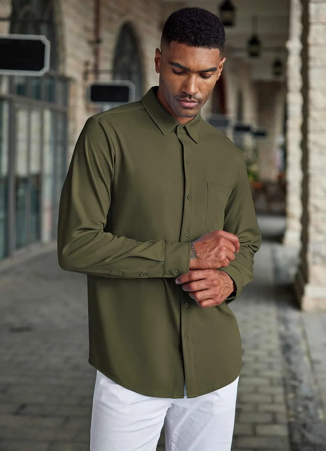 COOFANDY Men's Wrinkle Free Shirts Casual Long Sleeve Button Down Dress Shirts