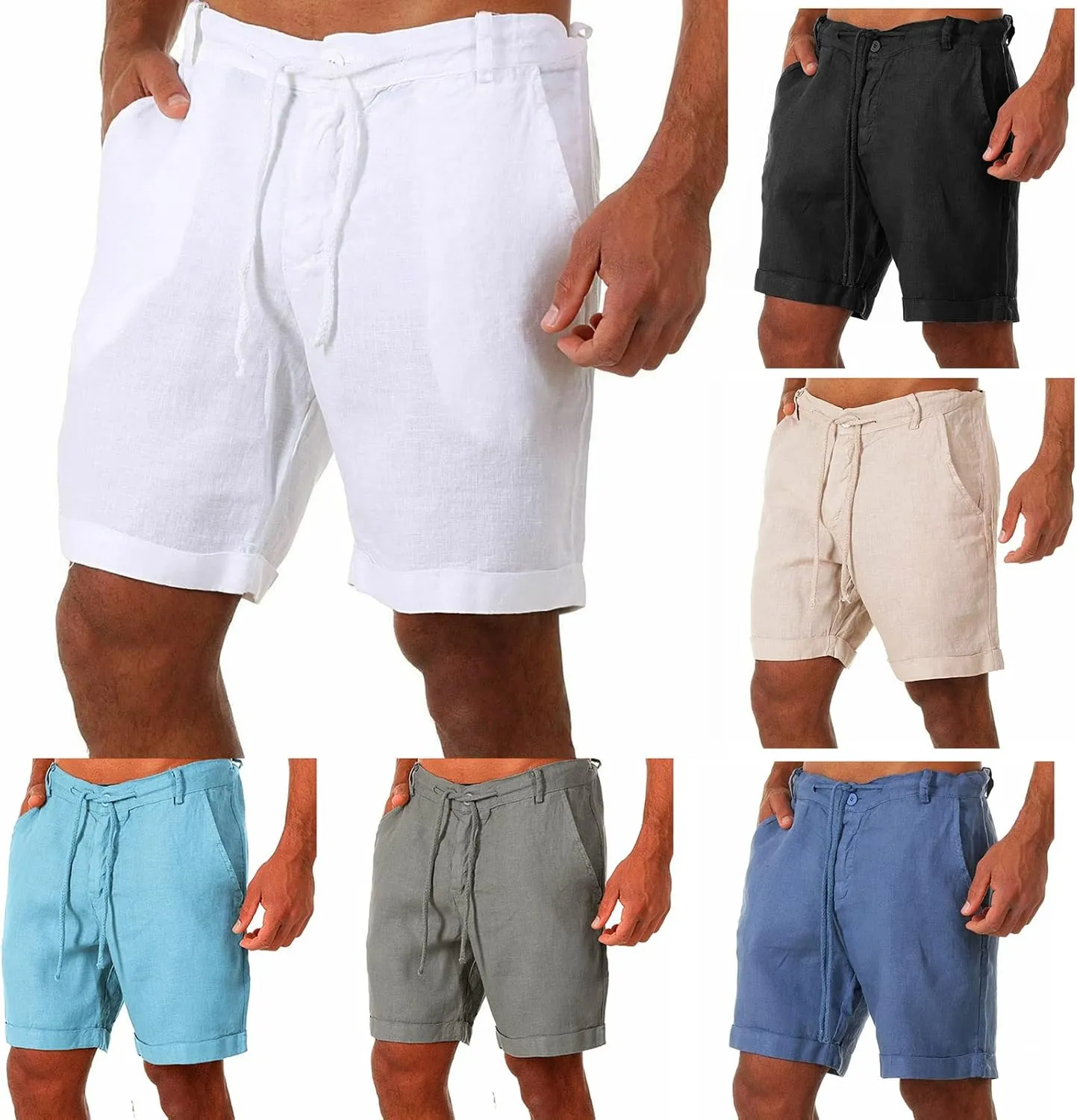 evzosrz Men's Athletic Shorts Casual Soild Comfortable Gym Workout Trousers Elastic Waist Running Sweatpants with Pockets
