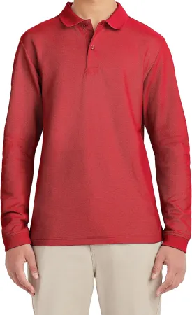 IZOD Uniform Young Men's Long Sleeve Pique Polo