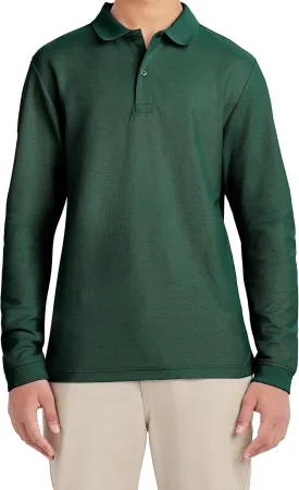 IZOD Uniform Young Men's Long Sleeve Pique Polo