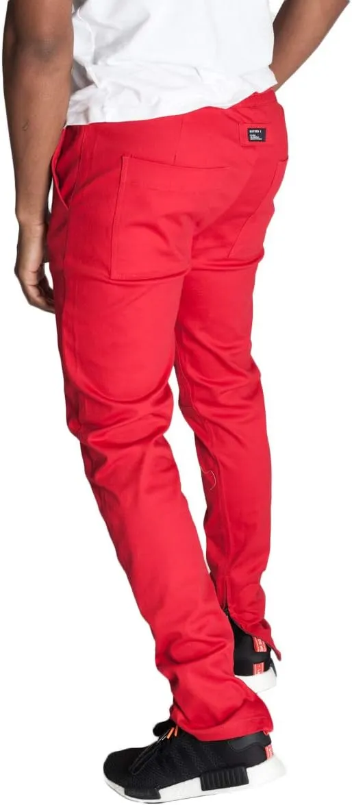 KDNK Men's Tapered Skinny Fit Joggers - Urban Drawstring Pants with Ankle Zipper