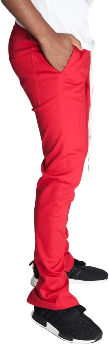 KDNK Men's Tapered Skinny Fit Joggers - Urban Drawstring Pants with Ankle Zipper