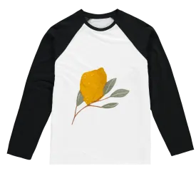 Lemon and Leaves Sublimation Baseball Long Sleeve T-Shirt