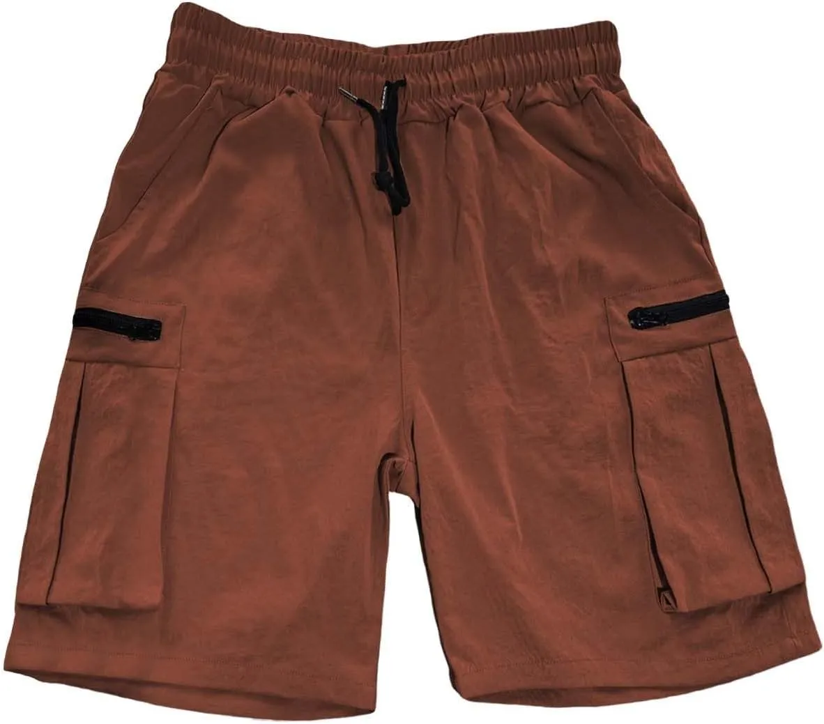 Mens Cargo Casual Shorts Lightweight Stretch Athletic Shorts Elastic Waistband with Pockets Hiking Gym Beach