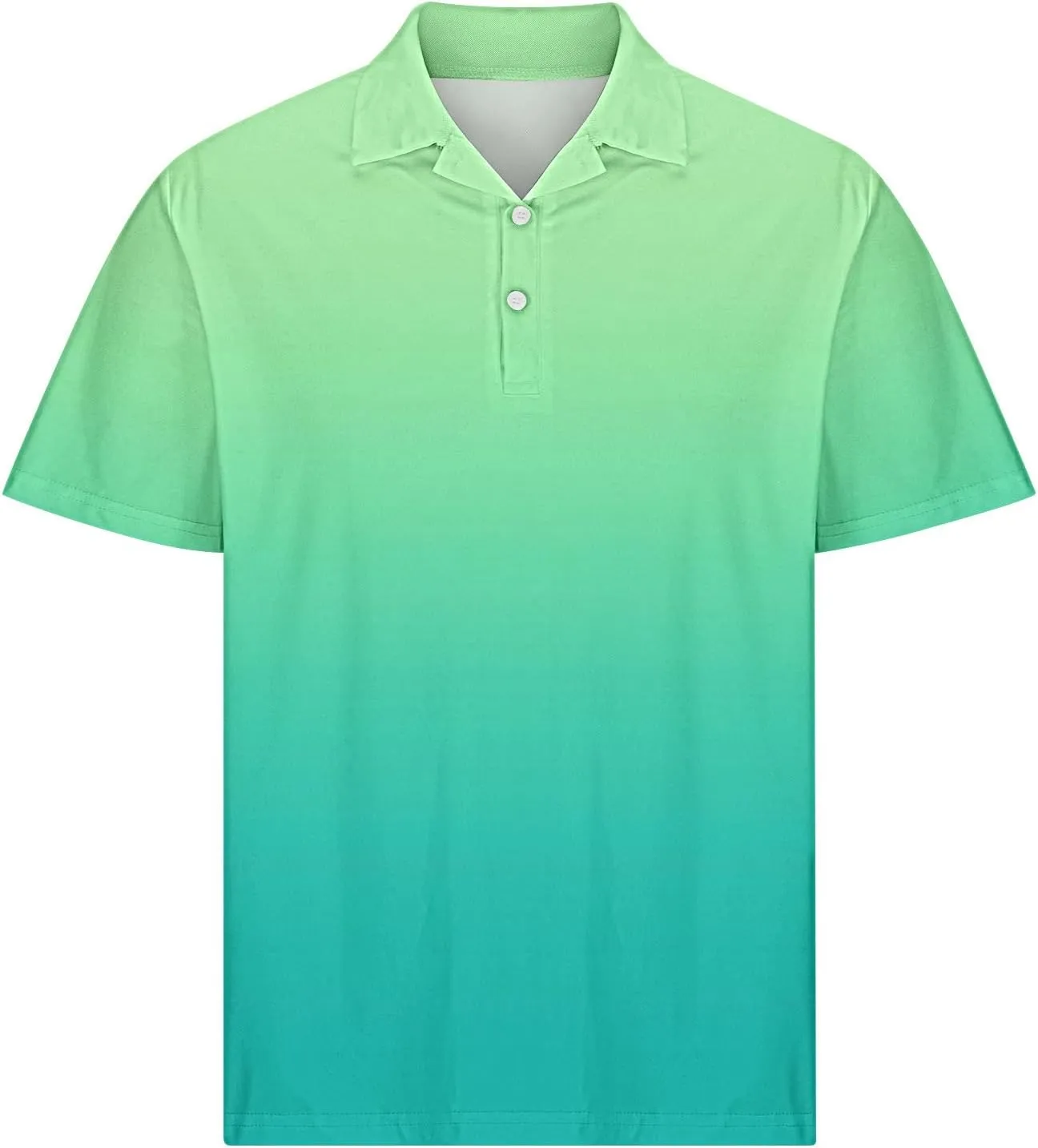 Mens Polo Shirts Short Sleeve Gradient Color Gym Workout Golf T-Shirt Casual Fashion V Neck Button Down Tops 2025