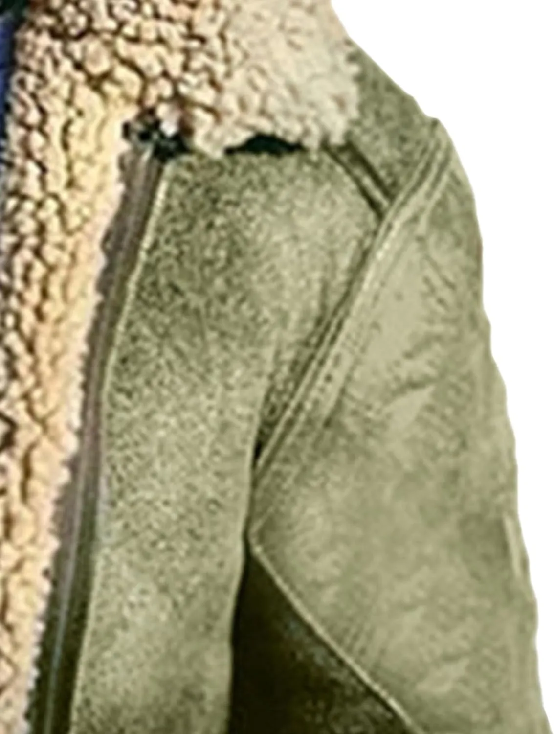 Men's Suede Winter Jacket Fur Collar Bomber Faux Leather Coat Sherpa Lined Warm Winter Outwear