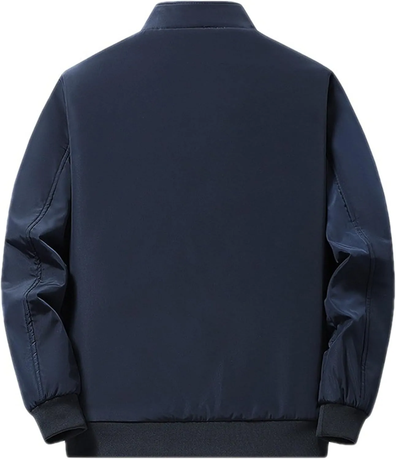 Men's Windproof Padded Jacket Casual Winter Full Zip Coats Quilted Bomber Warm Stand Collar Outwear