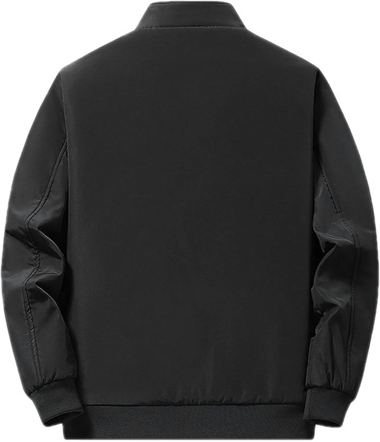 Men's Windproof Padded Jacket Casual Winter Full Zip Coats Quilted Bomber Warm Stand Collar Outwear