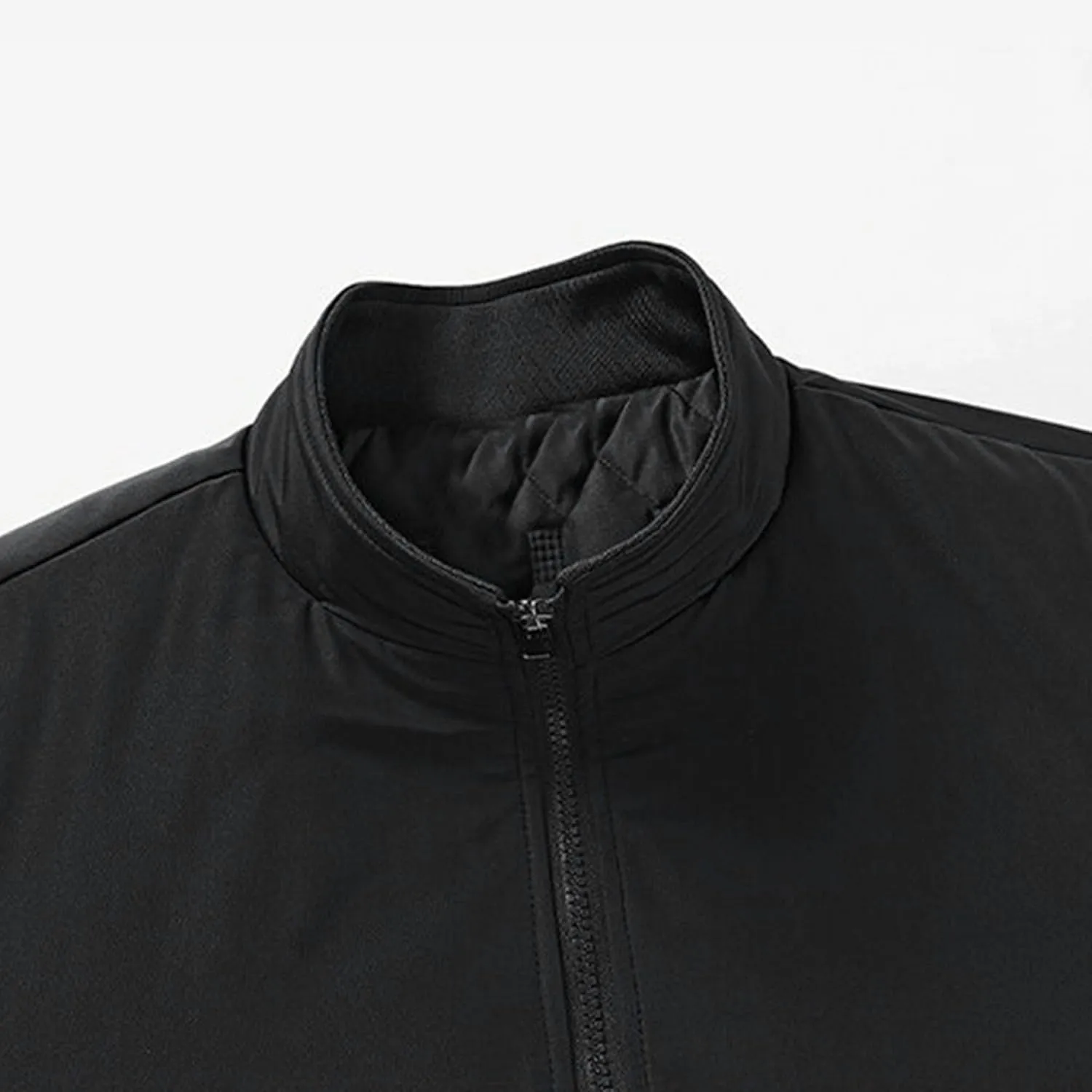 Men's Windproof Padded Jacket Casual Winter Full Zip Coats Quilted Bomber Warm Stand Collar Outwear