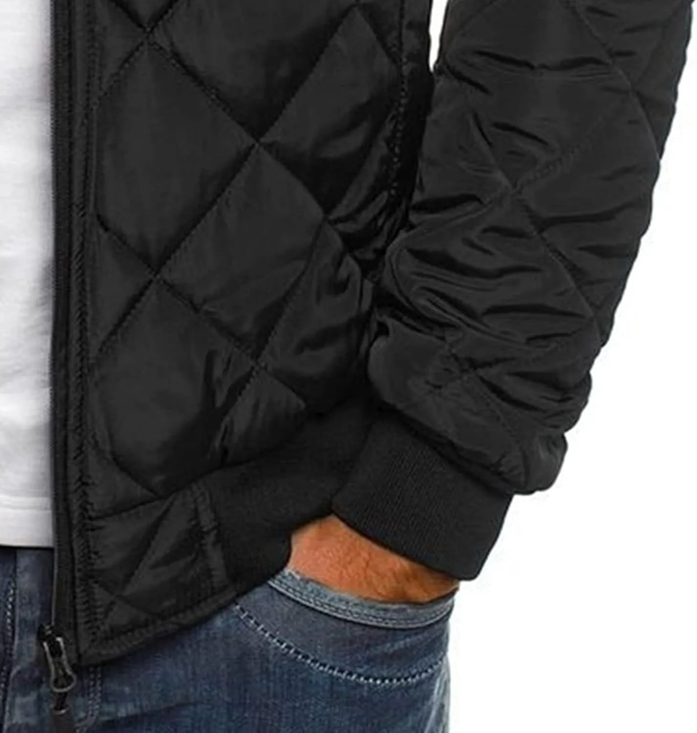 Men's Winter Baseball Jacket Male Warm Diamond Quilted Bomber Jacket Men Casual Thicken Pilot Padded Coats