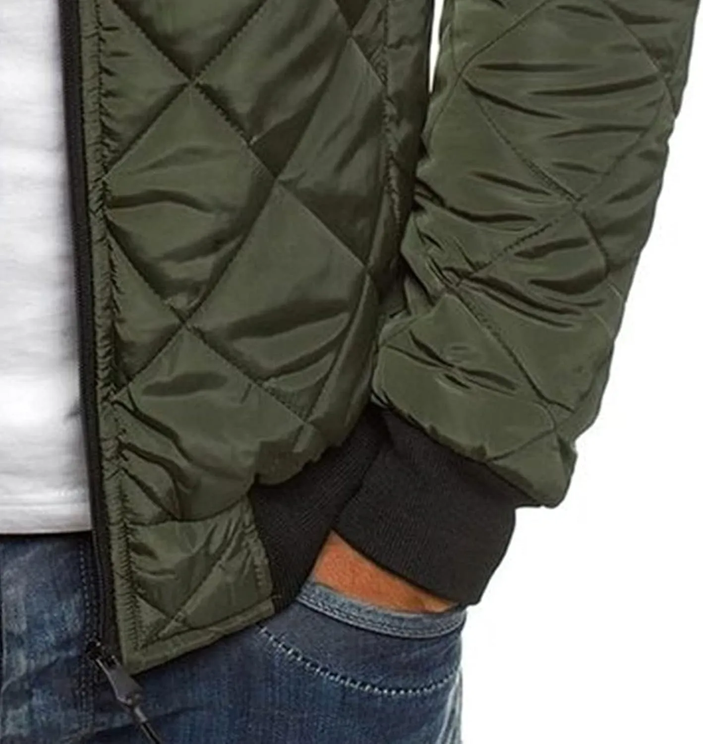 Men's Winter Baseball Jacket Male Warm Diamond Quilted Bomber Jacket Men Casual Thicken Pilot Padded Coats