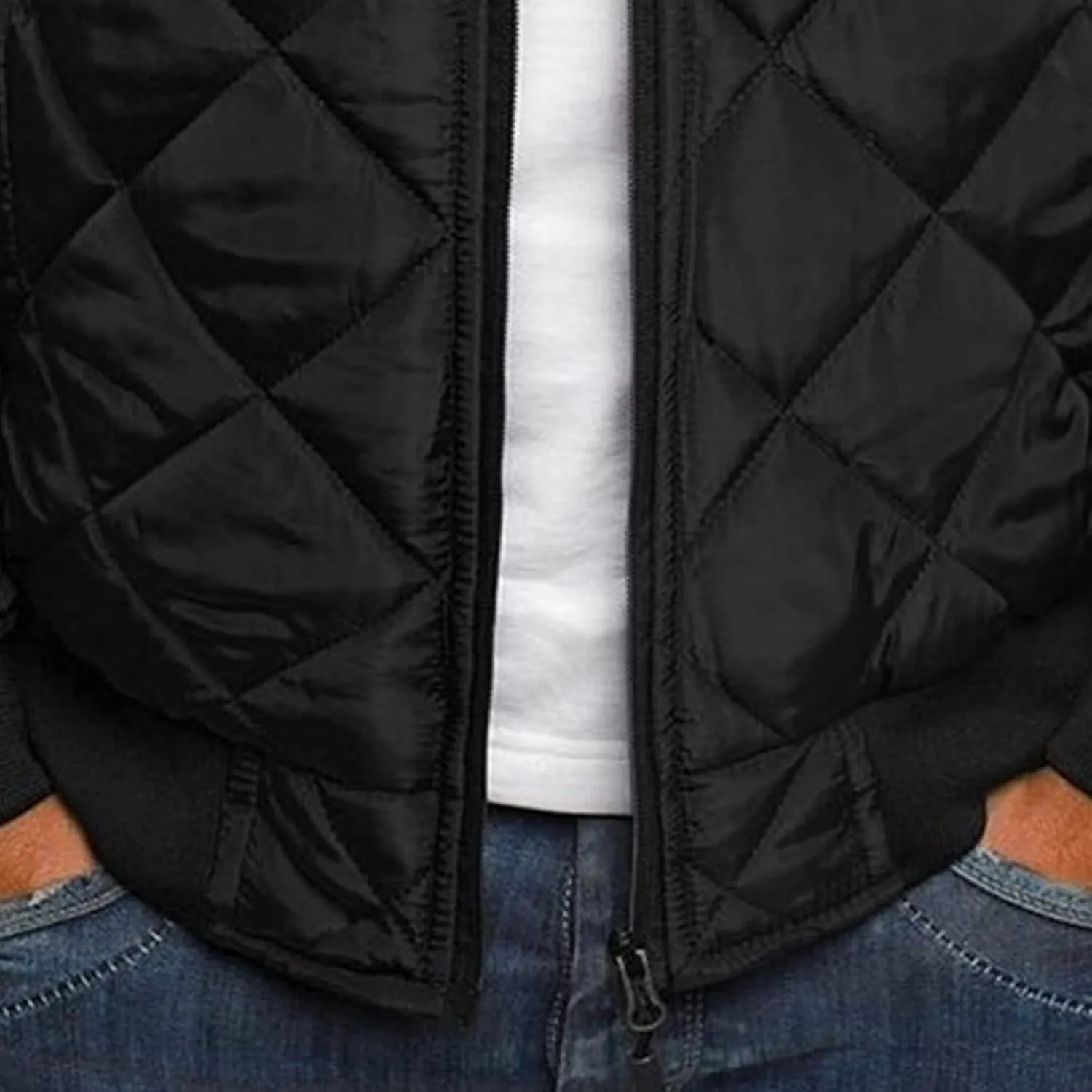 Men's Winter Baseball Jacket Male Warm Diamond Quilted Bomber Jacket Men Casual Thicken Pilot Padded Coats