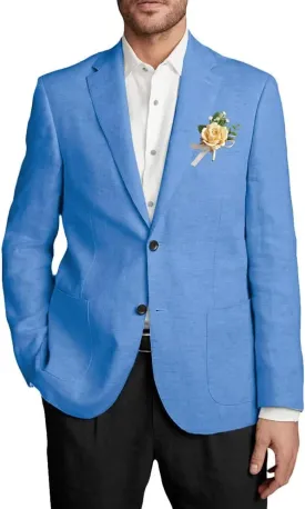 Netsky Mens Causal Linen Blazer Jacket Lightweight 2 Button Notch Lapel Summer Sport Coats