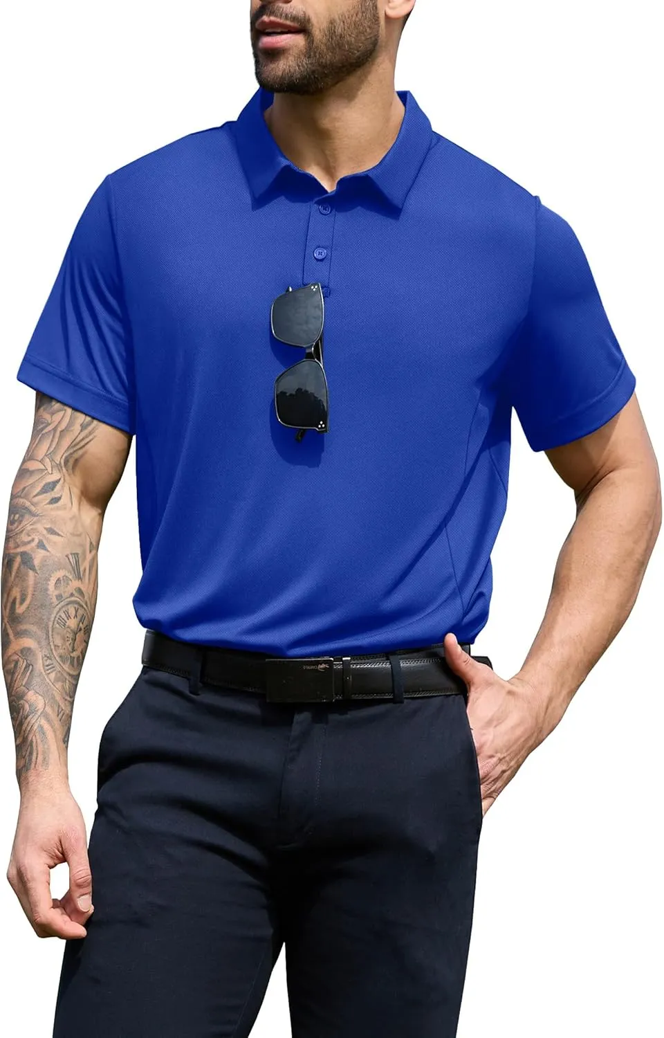 NIASHOT Men's Polo Shirts Tactical Short Sleeve Golf T-Shirt Athletic Collared Summer Shirts