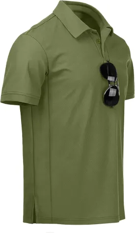 NIASHOT Men's Polo Shirts Tactical Short Sleeve Golf T-Shirt Athletic Collared Summer Shirts