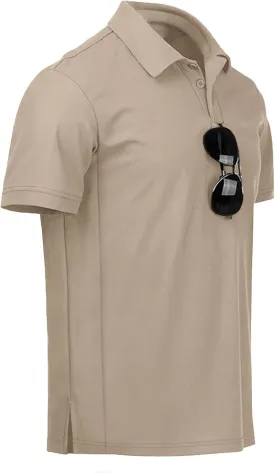 NIASHOT Men's Polo Shirts Tactical Short Sleeve Golf T-Shirt Athletic Collared Summer Shirts
