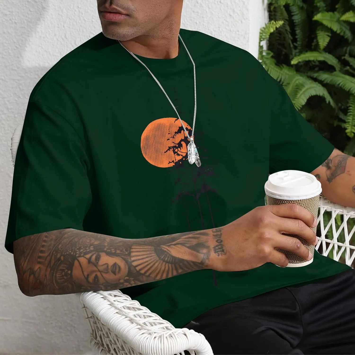 Tree Shirt for Men:Sun Tree Graphic T-Shirts Nature Style Short Sleeve Tops Wildlife Camping Outdoor Adventure Tee