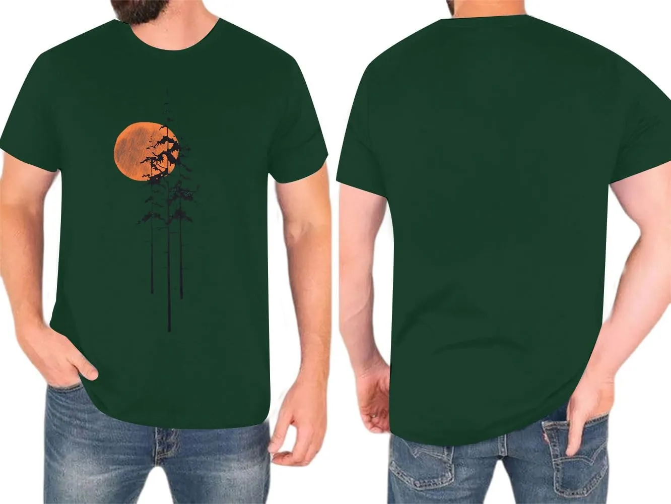 Tree Shirt for Men:Sun Tree Graphic T-Shirts Nature Style Short Sleeve Tops Wildlife Camping Outdoor Adventure Tee